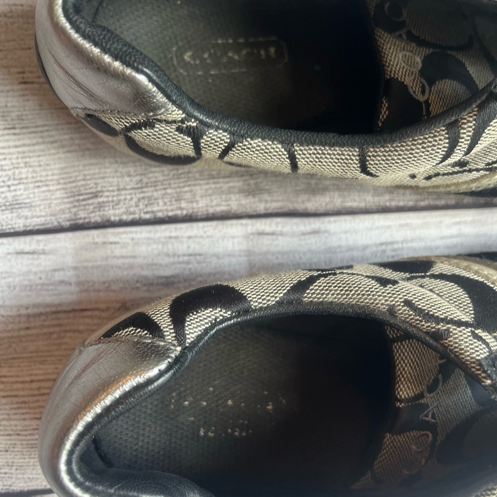 Coach Black and Silver Signature Monogram Sneakers - Picture 7 of 7
